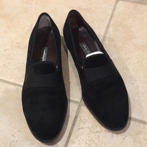 Men’s Ferragamo black suede loafers 11.5